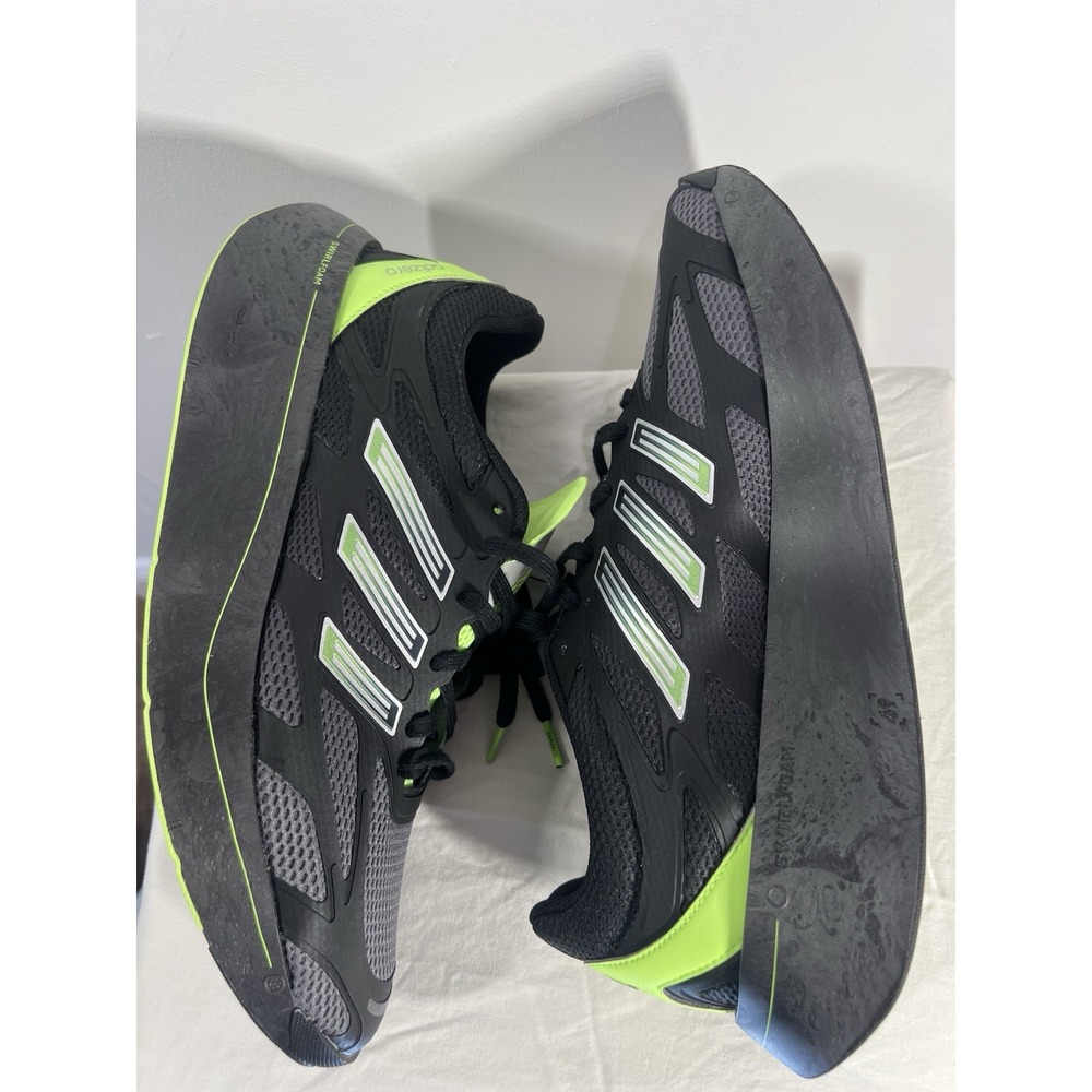 adidas Adizero Aruku Mens 12 Black Gray Neon Green Swirlfoam Sneakers NWT - Picture 6 of 11